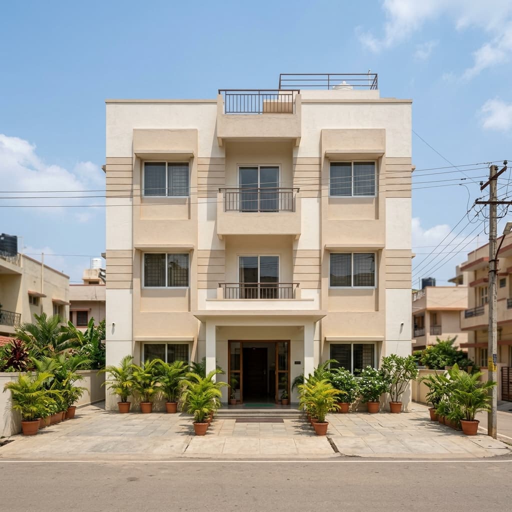 Exterior view of Lillavati Atithi Bhavan near Somnath Temple